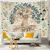 Psychedelic Mysterious Tree of Life Tapestry Wall Hanging Boho Mandala Art Living Room Home Decer Tyg 240411