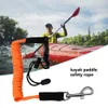 Corde paddle étirée avec crochet de sécurité réglable réutilisable Réutilisable Paddle Surf Bungee Keeper Coiled Lanyard for Kayak