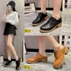 Dress Shoes Fashion Oxford vrouwelijk veterkant vierkant hoge hakken ronde teen schoen vrouw vast lederen zomerpompen plus size zapatos de mujer