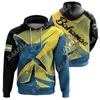 Bahamas Blue Marlin Arms 3D Tryck Zipper Hoodie Men Pullover Sweatshirt Hooded Jersey Tracksuit Outwear Coat Casual