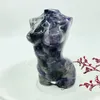 Dekoracyjne figurki 85 mm naturalne marzycielskie fioletowe kryształy żywica mineralna rocka bogina posąg Kobieta Tors Energy Gem Ciało Rzeźba Uzdrawianie