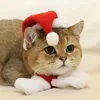 Vestuário para cães bonitos de natal de gato com lenço para pequenos bonecos de boneca Papai Noel Hats Festas Festas Cosplay adereços de cachorrinho acessórios