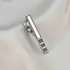 Tie Clips Новый высококачественный медный мужский свадебный галстук Высокий клип бренд высококачественный роскошный дизайн изысканный рисунок хрустальный галстук с коробкой подарок Y240411