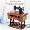 2021 Newest Vintage Music Box Mini Sewing Machine Mechanical Christmas Gift Table Decor Musical Toy
