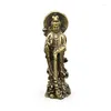 Figurines décoratines Brass Guanyin Bouddha décor de maison cuivre bodhisattva sculpture statue Bronze Office Ornements Artisanat Pendre