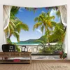 Beach Landscape Tapestry Sea Sunset Tapestries Bohemia Wall Hanging Bedroom Room Aesthetics Home Decoration R0411