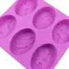 6 buracos feitos à mão oval de abelha molde de abelha molde de silicone diy 3d sobremesas