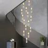 Candelier de cristal Lámpara de lámpara larga Lámpara de larga duración Restaurante Restaurante Bar Villa Loft Chandelier ajustable
