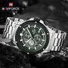 Montre-bracelets NAVIFORCE NOUVEAU Luxury Mens Quartz Sports Fashion Sports imperméables en acier inoxydable avec bracelet de poignet lumineux Reno Masculino