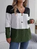 Women's Knits Sweater For Women Autumn And Winter Fashion Casual Blouse Clashing Buttons Long Sleeve Cardigan Jacket