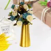 Vases Flower Vase Glossy DIY Cone Shape Dining Table Golden Stainless Steel Household Supplies