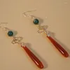 Dangle Earrings 1 Piece Of Vintage Chinese Women's Jade Exquisite Imitation Chalcedony Ladies' Temperament Accessory