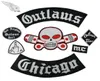 Popular Outlaw Chicago Embroidery Patches For Clothing Cool Full Back Rider Design Iron On Jacket Vest80782523997112