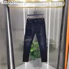 Heren jeans diamant heren jeans modemerk man strakke broek 2023 nieuwe zware ambacht printen stretch fit veelzijdige zwarte mannelijke potloodbroek l49