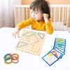 Barn matematik Träleksaker Set Geometric Shape Rubber Band Nailboard Game Montessori Education Creative Toy Fine Motor Training