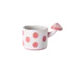 Ciotole rosa carino piccolo fungo caffè tazza da tè pentole pomeridiane ceramiche ceramica set piccola ciotola fresca e doppia a orecchio doppia