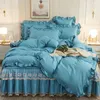 Beddengoedsets set katoenen Koreaanse versie van de tuinprinsesstijl gegolfd laken quilt cover Home Textile 2024