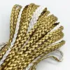 2yards 7mm Golden Base PU Braided Leather Cord Strips for DIY Pendant Neck Bracelet Thread Jewelry Making Supplies Crafts