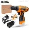 HILDA 12V 168V 21V Cordless Drill Electric Screwnriver Mini Wireless Power Driver DC Lithiumion Battery Tools 240407