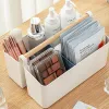Portable Storage Box with Wooden Handle and Divided Compartments Waterproof Storage Basket Organizer for College Desk Bathroom