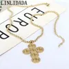 Collane a ciondolo 5pcs 2024 Fashion Gold Color Croce Collana Pendenti Zircone Gesù Gioielli religiosi per uomini Donne Donne