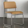 Nordic Vintage Genuine Leather Soft Bag Home Dining Chair Office Computer Chair Conference Chair High-end Room Hotel Bar Dining