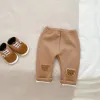 Pantaloni 2023 inverno nuovo baby plus velluto leggings spessi curiosi per bambini graziosi pantaloni pp pantaloni per bambini vele