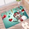 Tappetini da bagno Buon Natale tappetino da bagno 3d Snowman Ball Modello verde Stampato tappeto antiscivolo cucina tappeti per portellini da cucina.