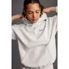 Sportig rik ny nischdesigner hoodie tröja enkel klassisk het bokstav tryck bomull lös pullover jumper kvinnor avslappnad mångsidig huvtröja trend toppar 994