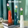 Vaser hem diy plast blomma vas imitation keramisk arrangemang container pott korg modern dekorativ för blommor