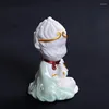 Figurki dekoracyjne Pinny Monkey King White Porcelain Ozdoby Ceramika Domowe Dekoracja Akcesoria Buddhas Statua