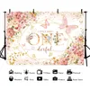 Mehofond Little Miss Onederful Backdrop First Birthday Flowers Baby Shower Cake Table Bakgrund för dekorfotografering