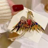 New Crystal Fire Phoenix Birnes Broches For Women Men Men 5 couleurs Émail Flying Beauty Bird Party Office Brooch Pin Cadeaux