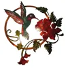 Gartendekorationen Innen im Freien im Freien hängen Hanges Ornament Langlebige Metallkunst Geschenk Hummingbird Wanddekoration Wohnzimmer Blume Rounddesign