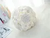 Beyaz Gelin Düğün Buket de Mariage İnciler Nedime Yapay Düğün Buketleri Çiçek Kristal Buque De Noiva 20209886510