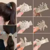 2023 New Angel Wings High Ponytail Grip Clip Korea Rhinestone Pearl Metal Clip Clip Hair Fixing Tools Girls Hair Hair