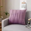 Pillow Velvet Plush Striped Decoration Cove 30x50/45/50cm Solid Color Wool Throw Pillowcase For Sofa Chair Home Decor
