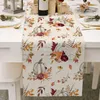 Halloween Thanksgiving Pumpkin Maple Leaf eettafel Runner Wedding Country Table Runner voor eettafel Kerstdecoratie