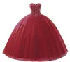 2020 wysokiej jakości wina czerwona suknia balowa sukienki Quinceanera Kryształowy Formal Gown Vestidos de 15 anos QC12761883157