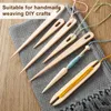 Syverktyg Trävävning Virka nål 5st stora ögonstickor Diy Nålverk Hantverk Tapestry Darning Stick Needles