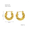 Brincos de argolas de aço inoxidável clássico fivela de orelha para mulheres cor de ouro da moda Pequeno grande círculo de jóias de hip hop punk acessórios