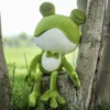 38-50 cm mignon somnifère grenouille en peluche Toy jet d'oreiller ludique vert arc plisin pour oeil stehing rag doll enfants cadeau d'anniversaire 240411