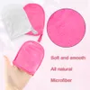 Nouveau tissu facial microfibre Réutilisable Face Nettoyage Glove Femmes Femmes Défilé Cosmetic Puff Skin Soins Accessoires