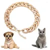 Dog Collars Gold Chain For Small And Medium Collar Pet Necklace Jewelry Accessories Cosplay Costume Po Props Cute Decorations