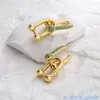 Top Grade Luxury Tifanccy Brand Designer Earring Creative Copper 18k Gold Zircon Irregular Geometry Earrings Design High Quality Designers Jewelry