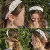 Böhmen macrame hårband huvudband huvudstycke små tusenskönor hårtillbehör kvinnor flicka elastisk casual turban flätad rep gåva
