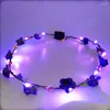 Decorative Flowers Chiristmas Party Ten Lights Luminous Wreath Headdress Rattan Tourist Stall Night Market Hair Accessories Hairband