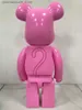 Action Toy Figures Transformation toys Robots Pink Bearbrick 400% Black Panther PVC Picture 28cm Fashion Series Teddy Bear Cartoon Stupid