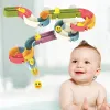 Baby Bath Toys Track wanna dla dzieci zabawek prysznic marmurowy wyścig wyścig montowanie toru łazienki zabawki wodne dla dzieci