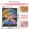 Huacan AB 5D Diamond Painting Mosaic Tree Fantasy Ramity Croce Book Book decorazioni per la casa